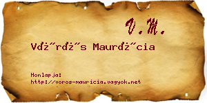 Vörös Maurícia névjegykártya